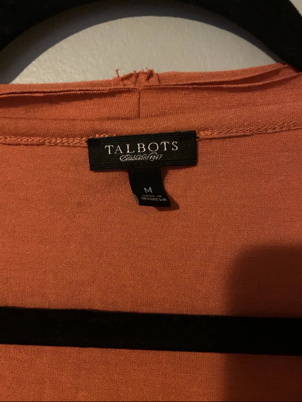 Talbots Burnt Orange Long Sleeve Ruffle-Front Top - Picture 4 of 4